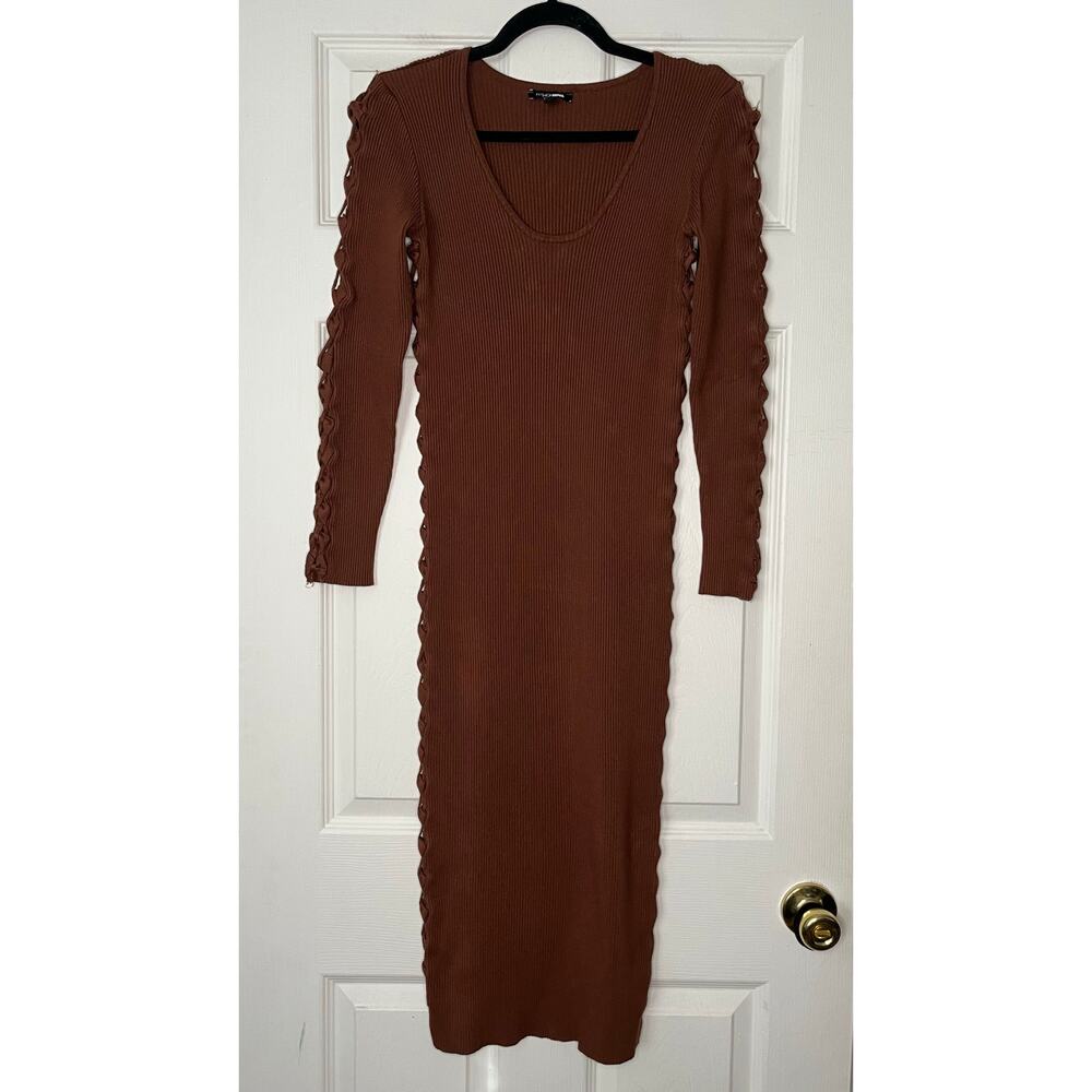 Fashion Nova Ribbed Peekaboo Side Seam Dress - Size M